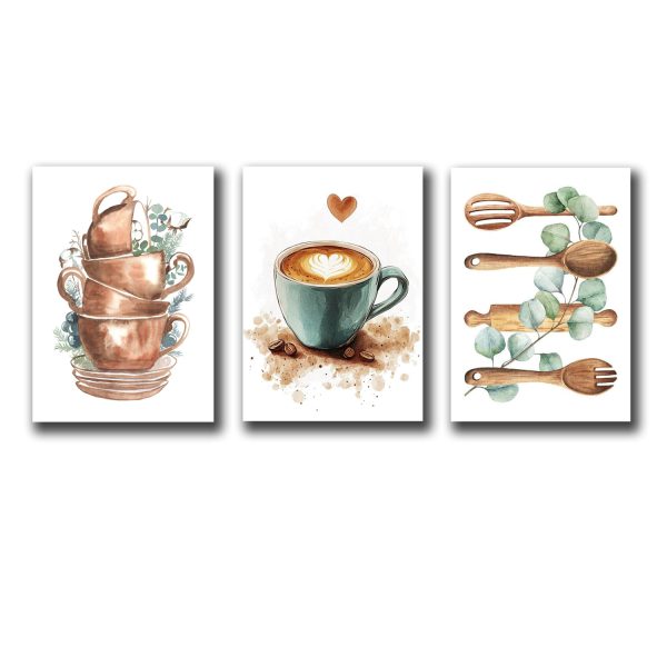 Set of 3 Wall Art for Dining Room And Kitchen Decor