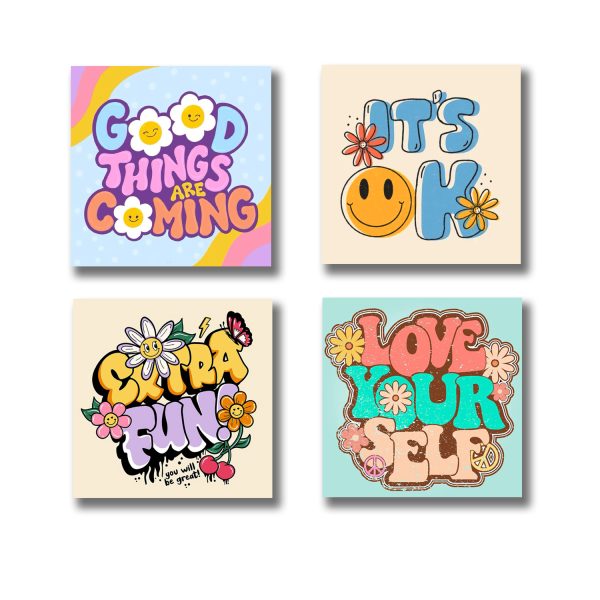 Pack of 4 Colorful Motivational Frames