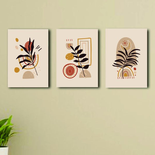 Set of 3 Botanical Boho Wall Art