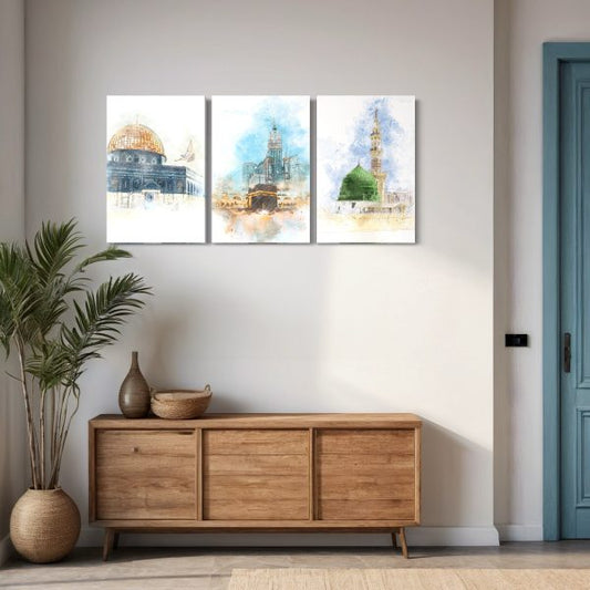 Set of 3 Islamic Heritage Wall Art