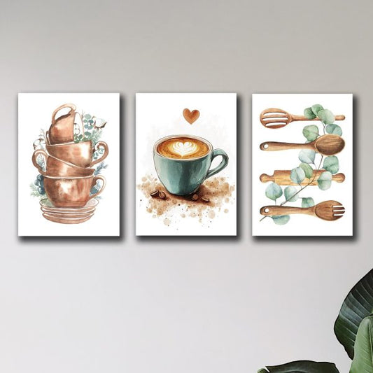 Set of 3 Wall Art for Dining Room And Kitchen Decor