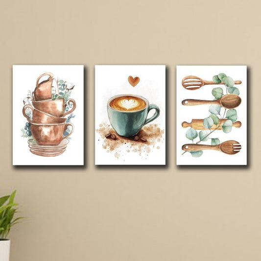 Set of 3 Wall Art for Dining Room And Kitchen Decor