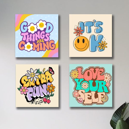 Pack of 4 Colorful Motivational Frames